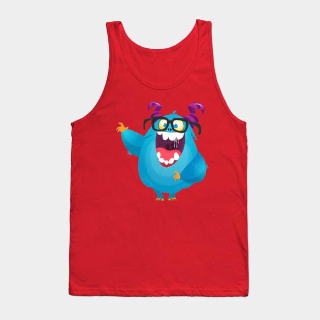 Blue Monster Tank Top by Mako Design 